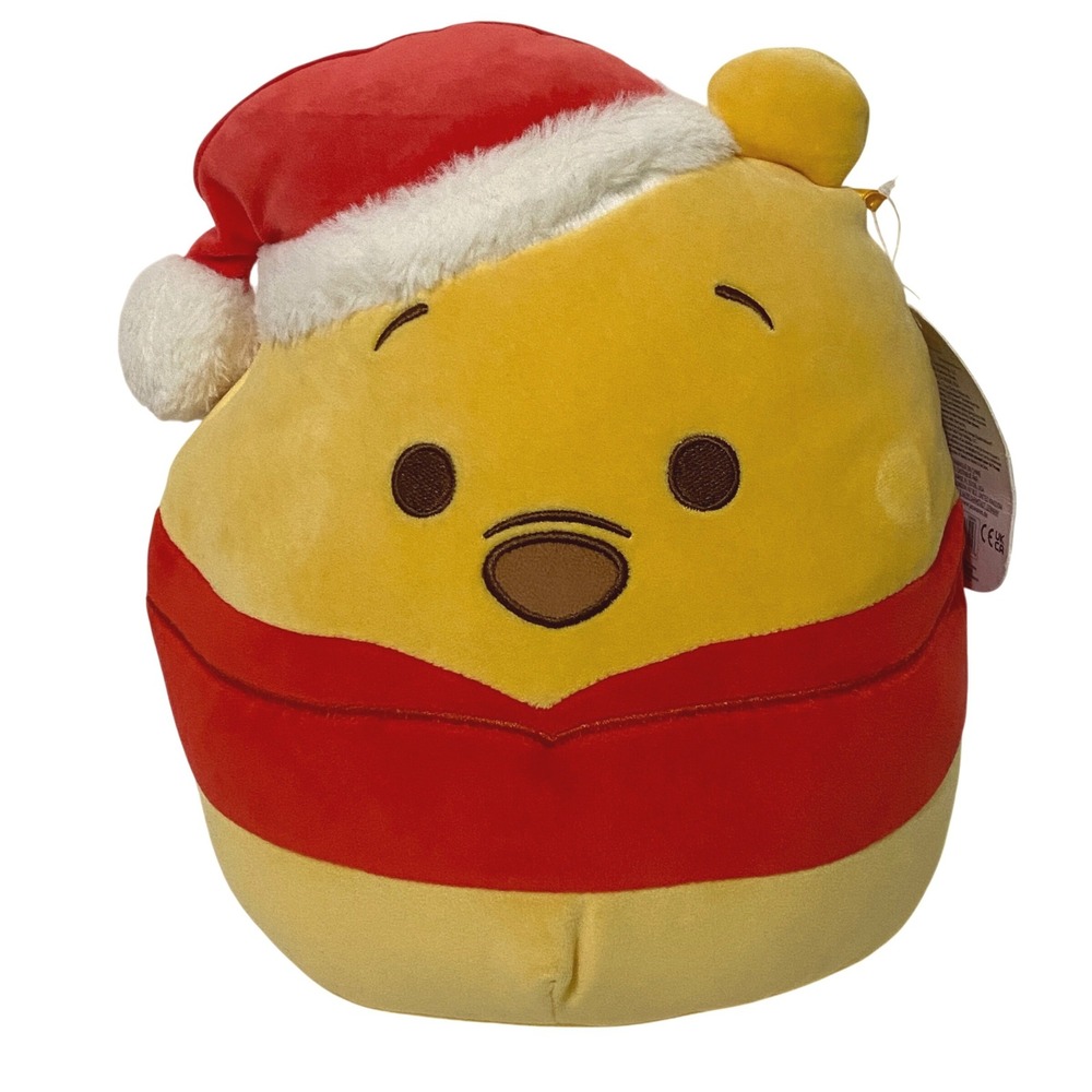 Disney Winnie the Pooh Squishmallows Christmas Santa Hat Plush 10" Holiday 2023